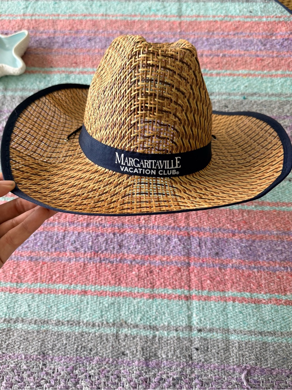Margaritaville Vacation Club Straw Cowboy Hat Beach Resort Sun Hat Adjustable